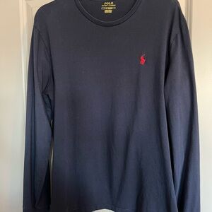 Polo by Ralph Lauren Navy Blue Crew Neck T-shirt Size Large Cotton